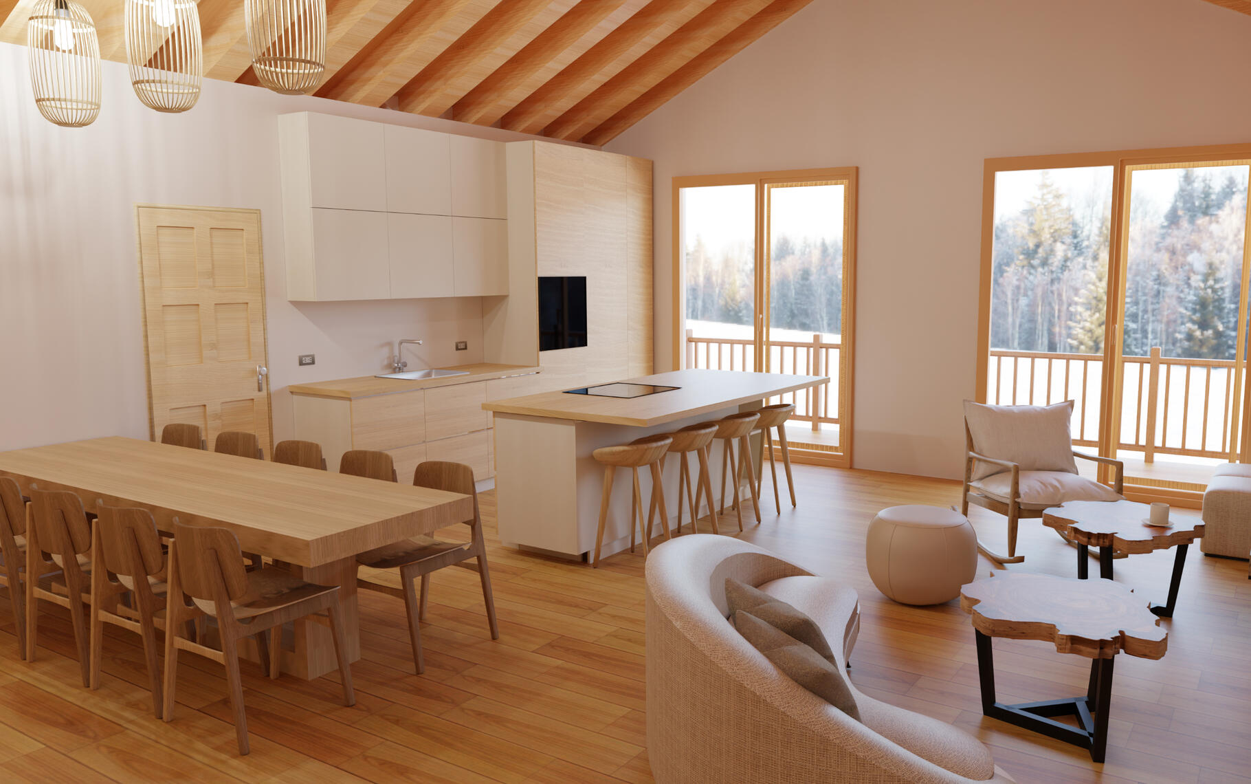 Cocina, Sala y Comedor